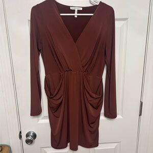 BCBGeneration Rich Copper Long Sleeve Dress. Medium